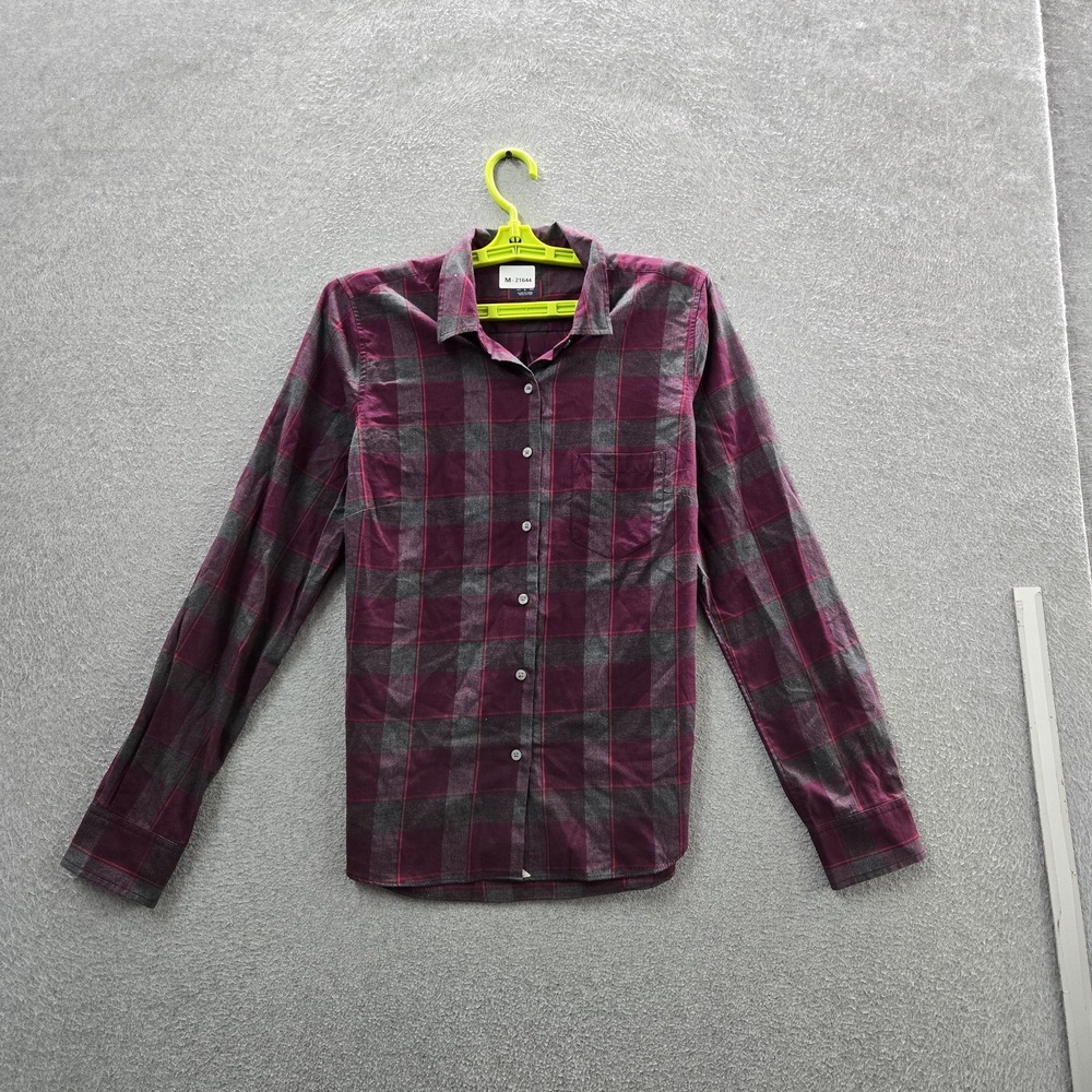 Untuckit Women Button Up Shirt 6 Red Plaid Long Sleeve Flannel